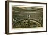 Rome, Italy, Illustration of Spectacle in Coliseum-null-Framed Art Print