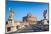 Rome, Italy. Looking across Ponte Sant'Angelo to Castel Sant'Angelo-null-Mounted Photographic Print