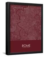 Rome, Italy Red Map-null-Framed Poster