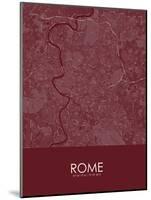 Rome, Italy Red Map-null-Mounted Poster