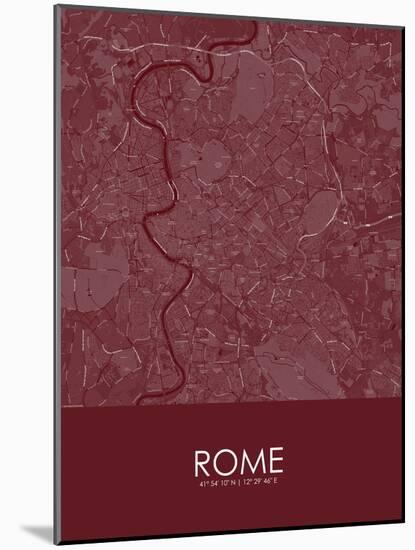 Rome, Italy Red Map-null-Mounted Poster