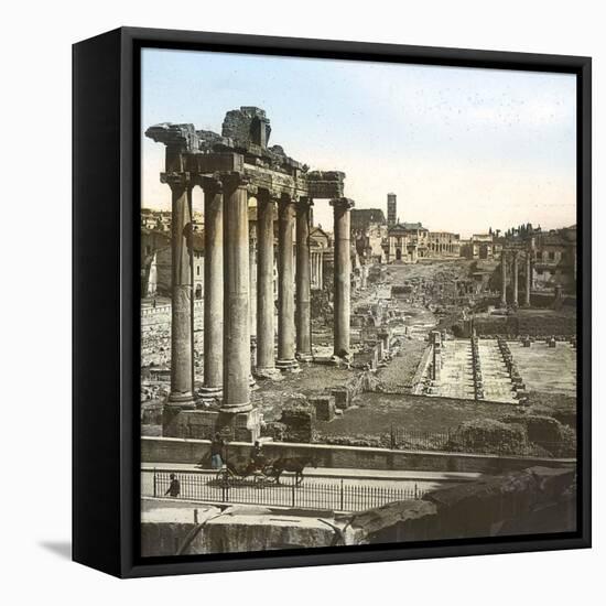 Rome (Italy), Roman Forum, Temple of Saturn, Circa 1895-Leon, Levy et Fils-Framed Stretched Canvas