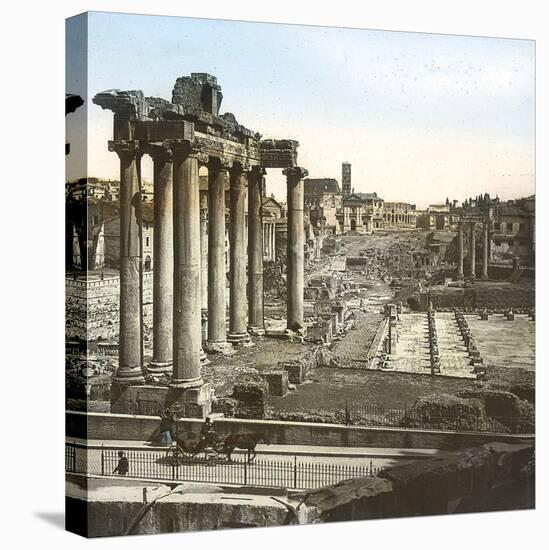 Rome (Italy), Roman Forum, Temple of Saturn, Circa 1895-Leon, Levy et Fils-Stretched Canvas