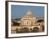 Rome, Italy. St Peter's Basilica. Tiber river and Sant'Angelo Bridge in foreground.-null-Framed Photographic Print