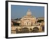 Rome, Italy. St Peter's Basilica. Tiber river and Sant'Angelo Bridge in foreground.-null-Framed Photographic Print