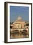 Rome, Italy. St Peter's Basilica. Tiber river and Sant'Angelo Bridge in foreground.-null-Framed Photographic Print