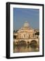 Rome, Italy. St Peter's Basilica. Tiber river and Sant'Angelo Bridge in foreground.-null-Framed Photographic Print