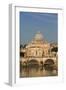 Rome, Italy. St Peter's Basilica. Tiber river and Sant'Angelo Bridge in foreground.-null-Framed Photographic Print