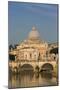 Rome, Italy. St Peter's Basilica. Tiber river and Sant'Angelo Bridge in foreground.-null-Mounted Photographic Print