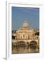 Rome, Italy. St Peter's Basilica. Tiber river and Sant'Angelo Bridge in foreground.-null-Framed Photographic Print