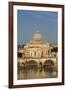 Rome, Italy. St Peter's Basilica. Tiber river and Sant'Angelo Bridge in foreground.-null-Framed Photographic Print