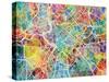 Rome Italy Street Map-Michael Tompsett-Stretched Canvas