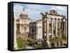 Rome, Italy. The Roman Forum. The Arch of Septimius Severus in centre.-null-Framed Stretched Canvas