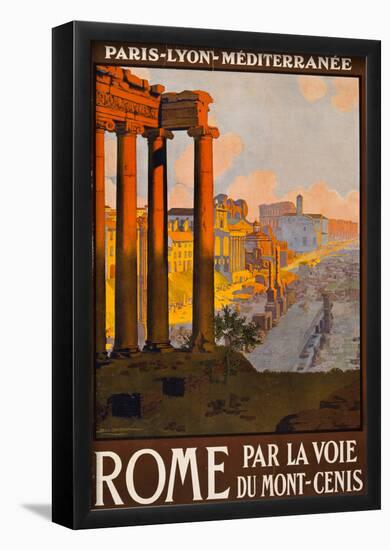 Rome Italy Tourism Travel Vintage Ad Poster Print-null-Framed Poster