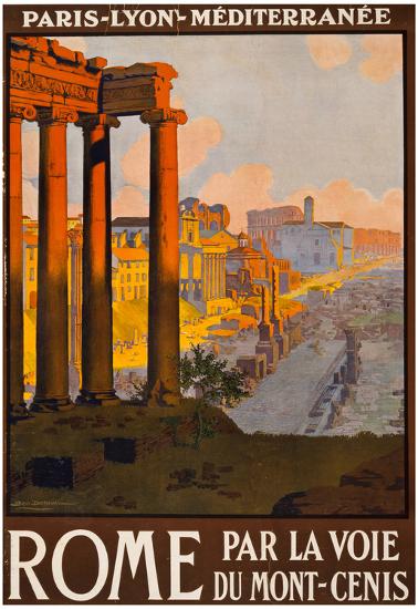 Rome Italy Tourism Travel Vintage Ad Poster Print-null-Lamina Framed Poster