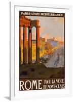 Rome Italy Tourism Travel Vintage Ad-null-Framed Art Print