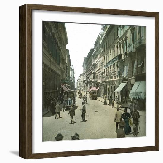 Rome (Italy), Via Del Corso, Circa 1895-Leon, Levy et Fils-Framed Photographic Print