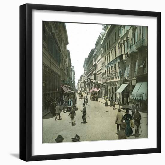 Rome (Italy), Via Del Corso, Circa 1895-Leon, Levy et Fils-Framed Photographic Print