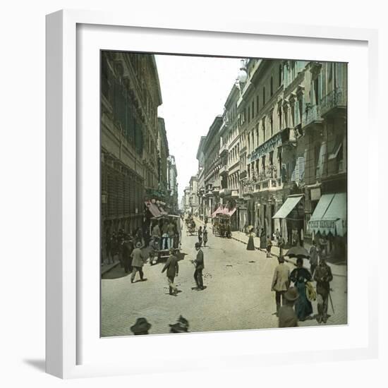 Rome (Italy), Via Del Corso, Circa 1895-Leon, Levy et Fils-Framed Photographic Print