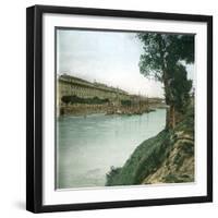 Rome (Italy), View of the Tiber River, Circa 1895-Leon, Levy et Fils-Framed Photographic Print