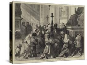 Rome, Kissing the Toe of St Peter's Statue-Godefroy Durand-Stretched Canvas