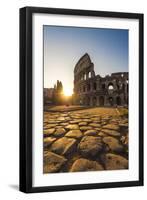 Rome, Lazio, Italy. Colosseum at Summer Sunrise.-Marco Bottigelli-Framed Photographic Print