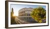 Rome, Lazio, Italy. High angle panoramic view over the Colosseum square at sunrise.-Marco Bottigelli-Framed Photographic Print