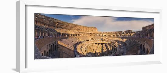 Rome, Lazio, Italy. Inside the Colosseum at Sunset.-Marco Bottigelli-Framed Photographic Print