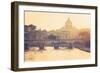 Rome, Lazio, Italy. St Angel Bridge at Sunset.-Marco Bottigelli-Framed Photographic Print