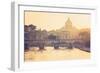 Rome, Lazio, Italy. St Angel Bridge at Sunset.-Marco Bottigelli-Framed Photographic Print