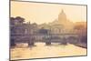 Rome, Lazio, Italy. St Angel Bridge at Sunset.-Marco Bottigelli-Mounted Photographic Print