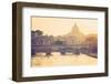 Rome, Lazio, Italy. St Angel Bridge at Sunset.-Marco Bottigelli-Framed Photographic Print