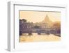 Rome, Lazio, Italy. St Angel Bridge at Sunset.-Marco Bottigelli-Framed Photographic Print