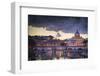 Rome, Lazio, Italy. Sunset on Tevere River, with Saint Peter Cathedral on the Background.-ClickAlps-Framed Photographic Print