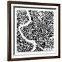 Rome Map Black-Laura Marshall-Framed Art Print