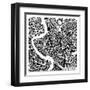 Rome Map Black-Laura Marshall-Framed Art Print