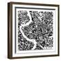 Rome Map Black-Laura Marshall-Framed Art Print