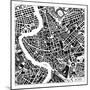 Rome Map Black-Laura Marshall-Mounted Art Print