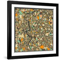 Rome Map-Jazzberry Blue-Framed Art Print