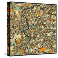 Rome Map-Jazzberry Blue-Stretched Canvas