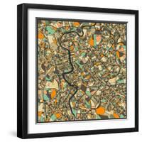 Rome Map-Jazzberry Blue-Framed Art Print