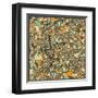 Rome Map-Jazzberry Blue-Framed Art Print