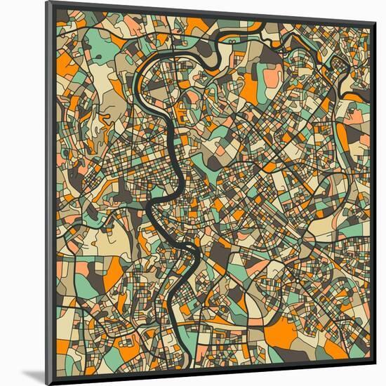 Rome Map-Jazzberry Blue-Mounted Art Print