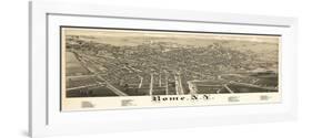 Rome, New York - Panoramic Map-Lantern Press-Framed Art Print