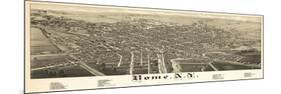 Rome, New York - Panoramic Map-Lantern Press-Mounted Art Print