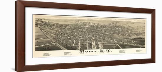 Rome, New York - Panoramic Map-Lantern Press-Framed Art Print