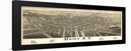 Rome, New York - Panoramic Map-Lantern Press-Framed Art Print