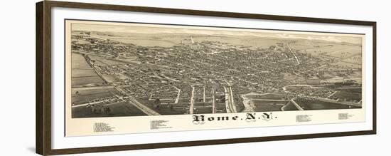 Rome, New York - Panoramic Map-Lantern Press-Framed Premium Giclee Print