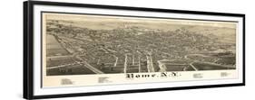 Rome, New York - Panoramic Map-Lantern Press-Framed Premium Giclee Print