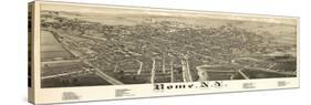 Rome, New York - Panoramic Map-Lantern Press-Stretched Canvas